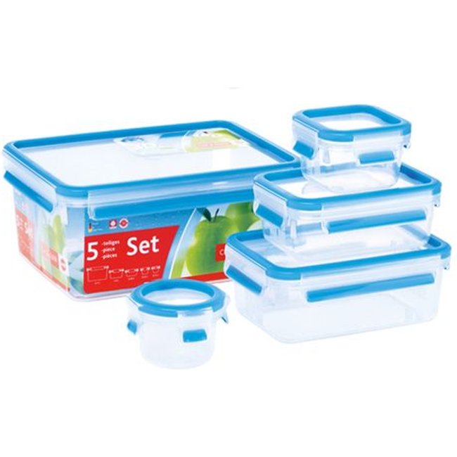 Conjunto de 5 Potes Clip & Close Emsa
