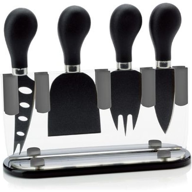 Conjunto de 4 Facas para Queijo Kenya Preto