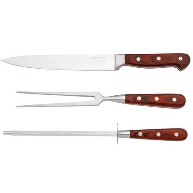 Jogo para Churrasco em Aço Inox Hanzzo Wood