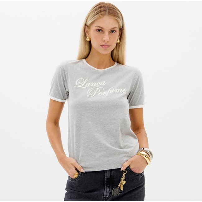 Camiseta Lança Perfume Manga Curta Name Ou26 Cinza Feminino