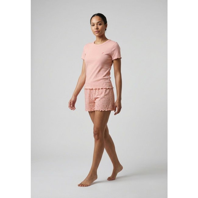 Conjunto Pijama Curto Feminino Hering Estampa Flores Rosa