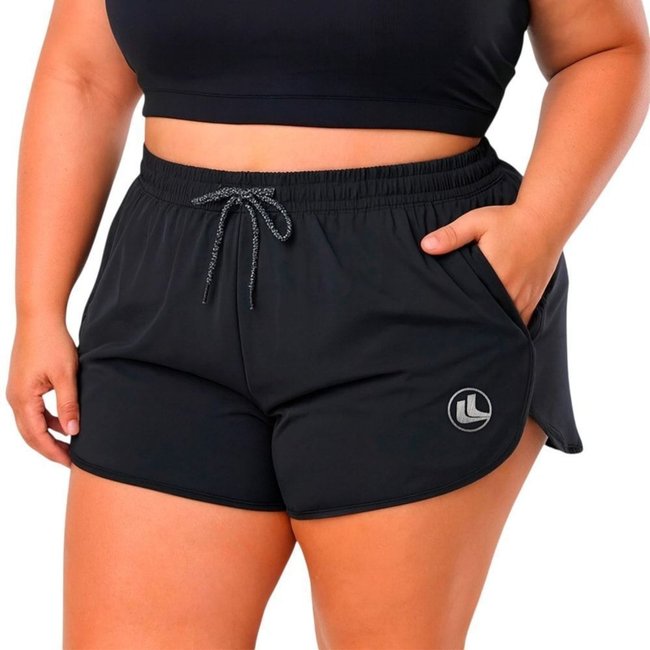 Short Esporte Legal Sports Easy Plus Size Feminino - Preto - esporte legal