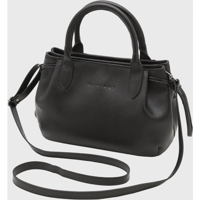 Bolsa Transversal de Couro Mariart Mini Capitólio Preta
