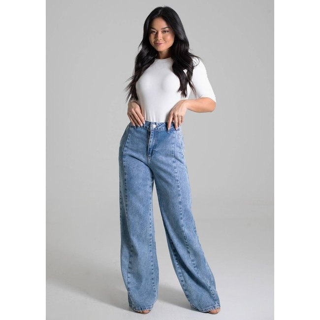 Calça Jeans Sawary Wide Leg - 280094 - Azul - Sawary