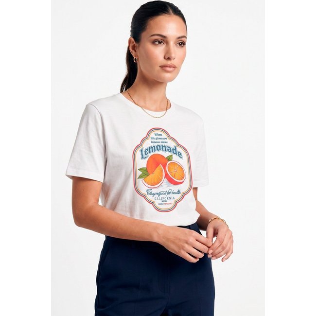 Camiseta Feminina Cianitas Branca Estampa Lemonade