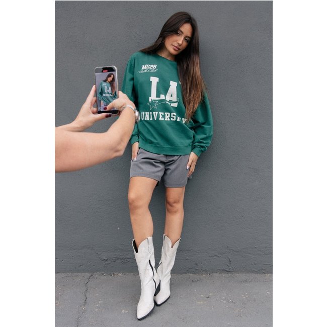 Casaco De Moletom Oversized Verde University marinaegabriella