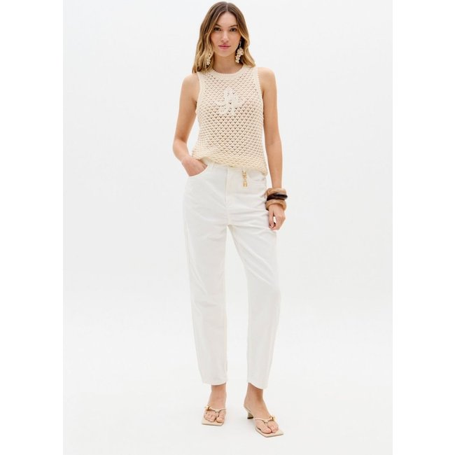 Calça Mom Sarja Cintura Super Alta Lança Perfume