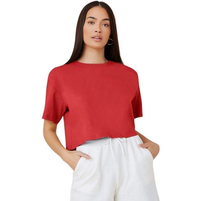 Cropped Modinha Larguinho Algodão Vermelho