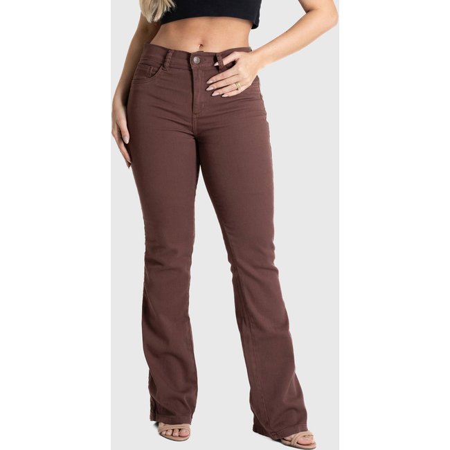 Calça Feminina Sawary Reta Marrom