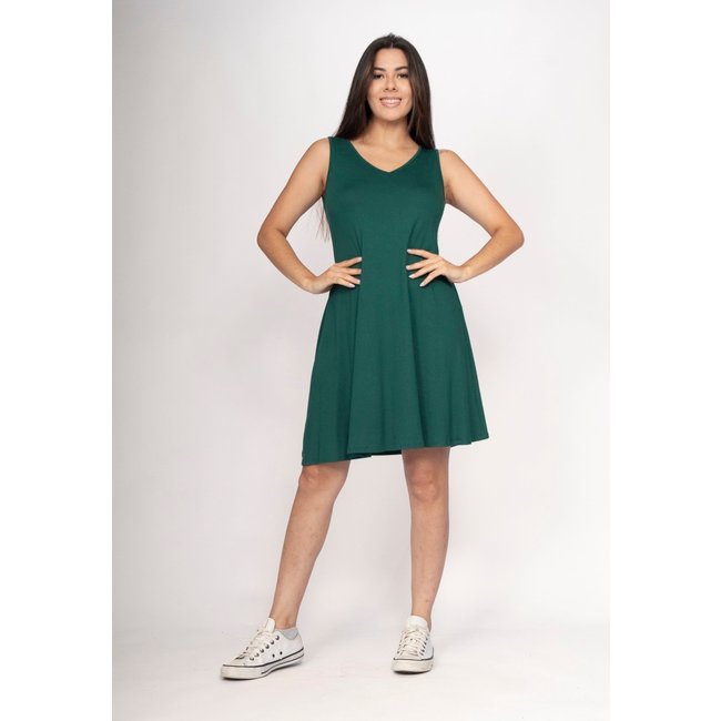 Vestido CabanaFree Amana Curto Regata Malha Verde
