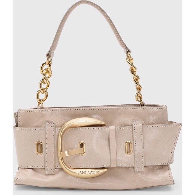 Bolsa Feminina Lança Perfume Corrente Dourada Bege Claro