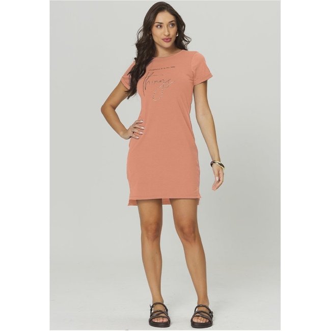 Vestido Rudély Estampado Cobre