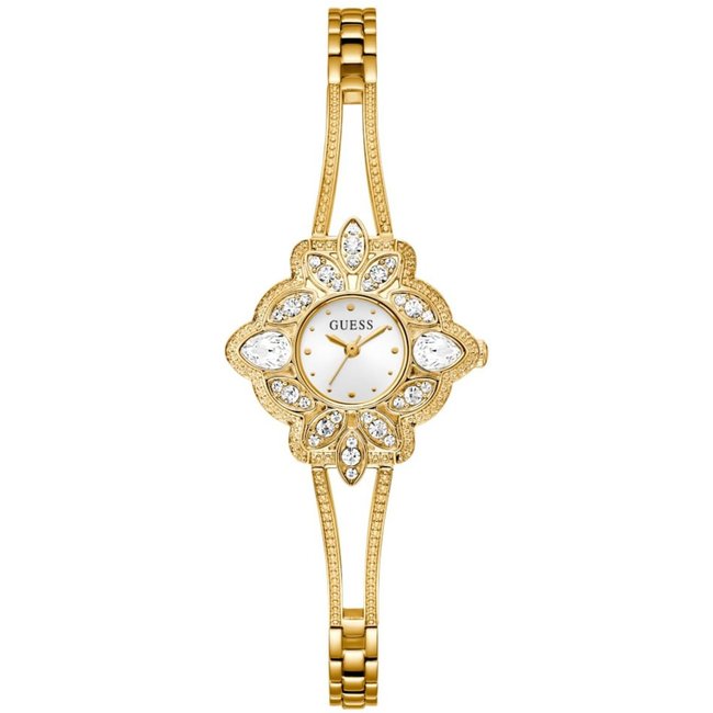 Relógio Guess Feminino Floral Cristais Dourado Guess