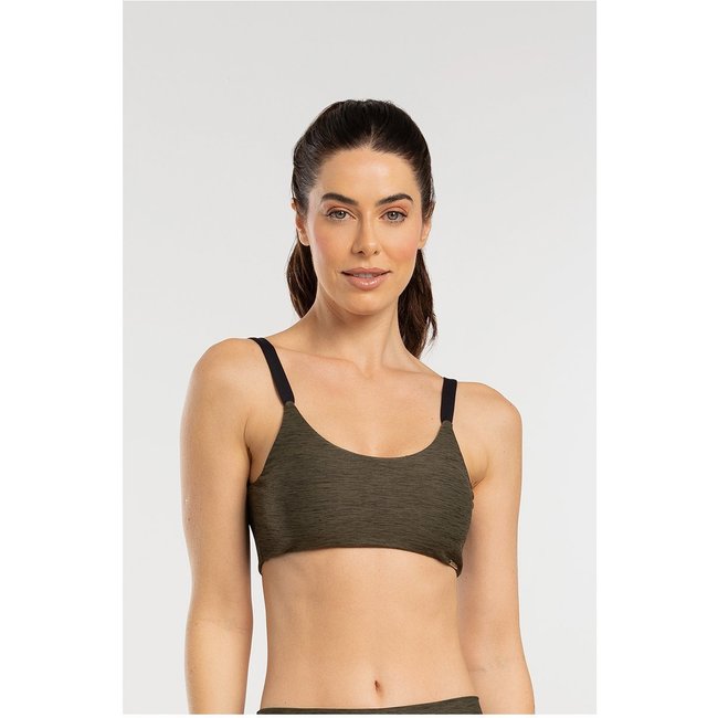 Top Fitness Feminino com Bojo e Alças com Elástico Embutido