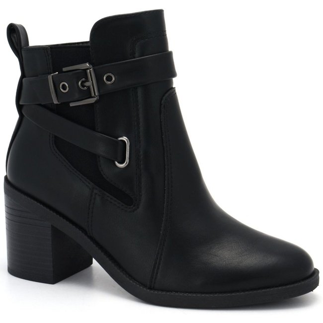Bota Feminina Cano Curto Salto Bloco Médio Comfortflex 2599332 - Preto