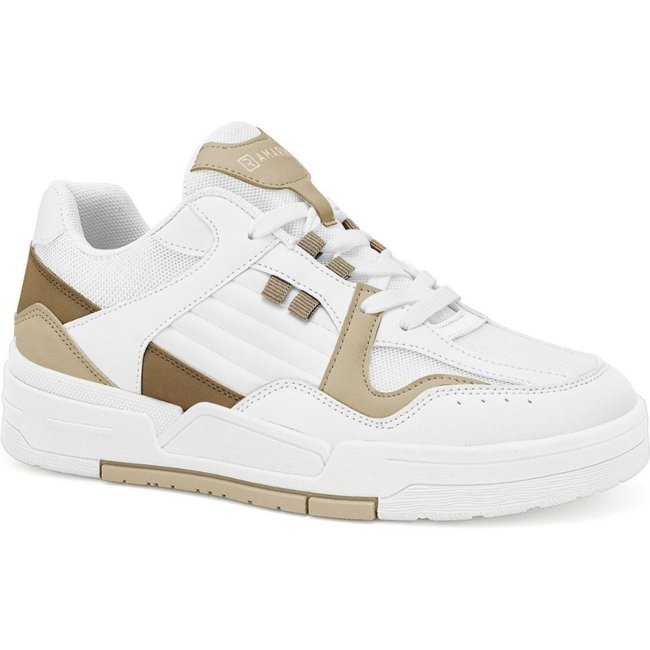 Tênis Feminino Sola Alta Branco E Bege Ramarim 2589236-2