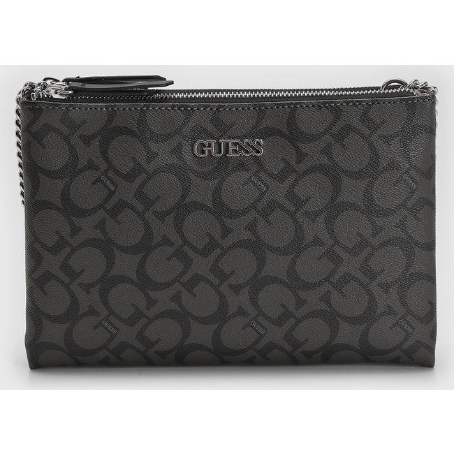 Bolsa Feminina Guess Monograma Alça Corrente Preta