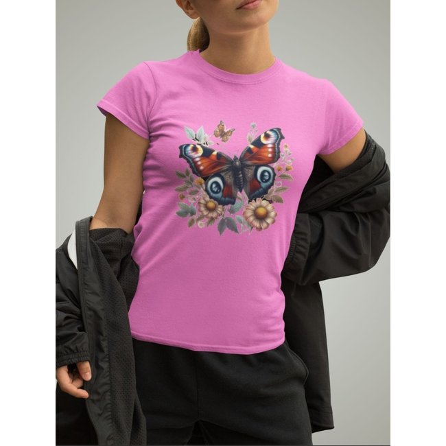 Camiseta Feminina GuGi Estampada Borboleta Florida Butterfly Rosa