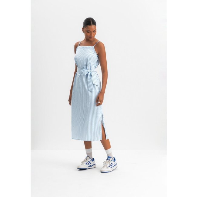 Vestido midi feminino listrado Essendi Azul
