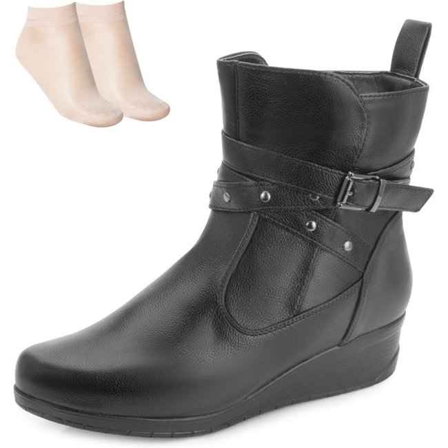 Bota Anabela Pink Moon e Meia MC25-71161 Preto