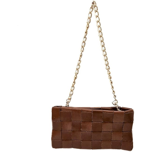 Bolsa Amo Calçados Aurora em Couro Amendoa