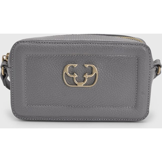 Bolsa Feminina Capodarte Pequena Logo Dourado Cinza