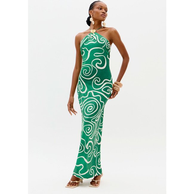 Vestido Feminino Lança Perfume Frente Única Super Midi Verde