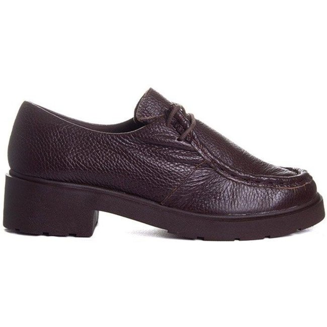 Sapato Oxford Feminino Pixolé Salto Médio Couro Cafe Incolor