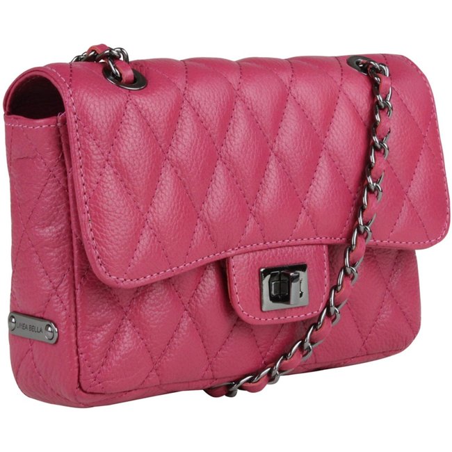 Bolsa feminina em couro Linea Bella 5156 Rosa