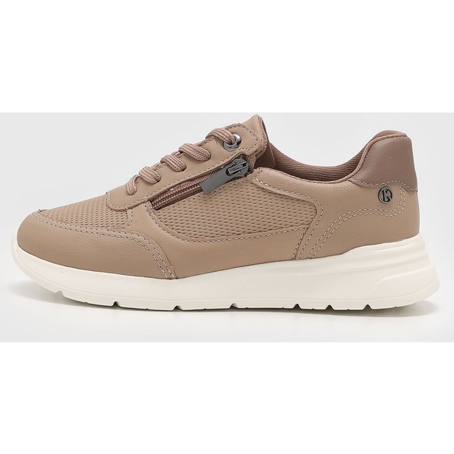 Tênis Feminino Kolosh Cadarço Zíper Lateral Nude