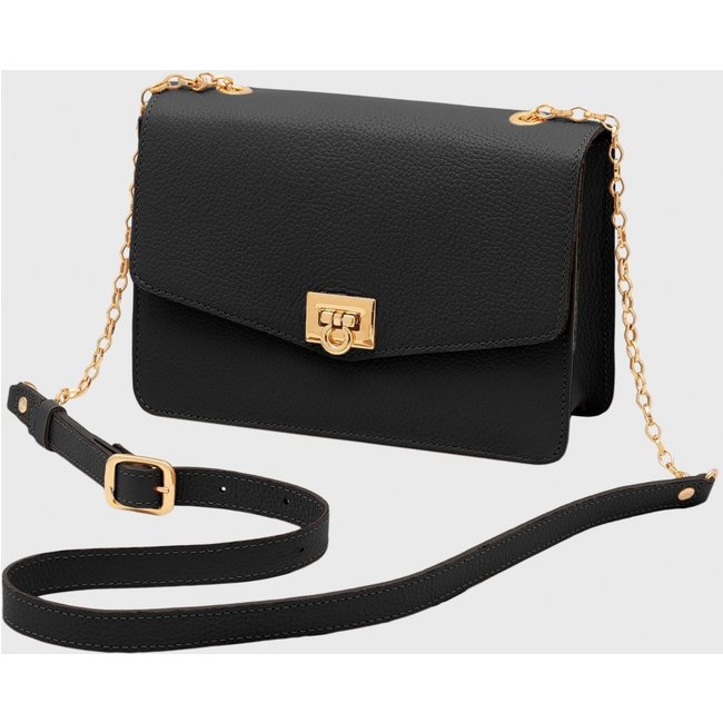Bolsa Transversal Couro Mariart Margarida Preta