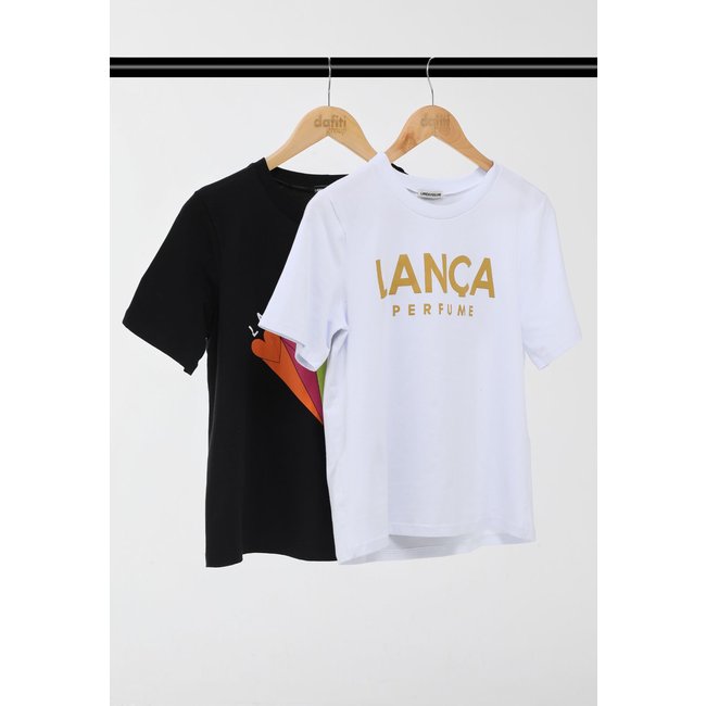 Camiseta Feminina Lança Perfume Estampada Preta