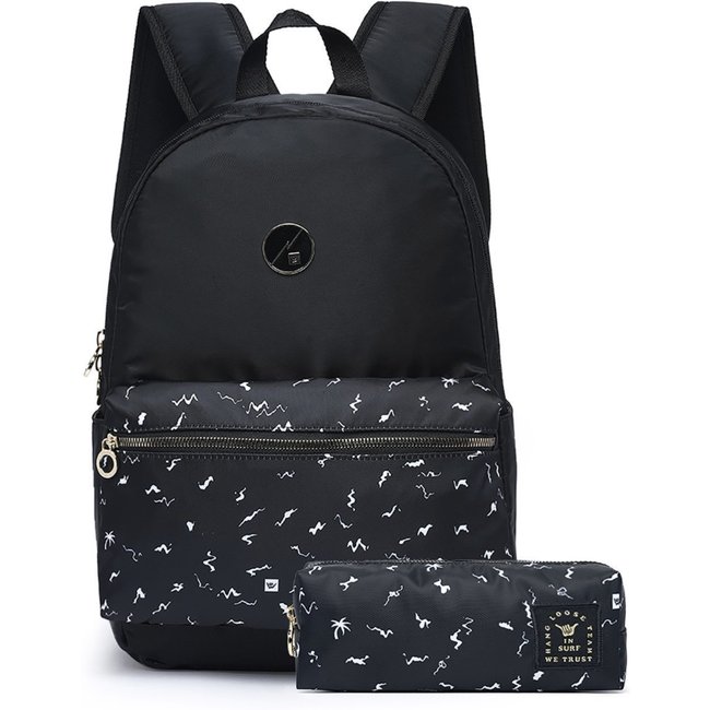 Mochila Hang Loose Estojo Escolar Casual Espaçosa Resistente