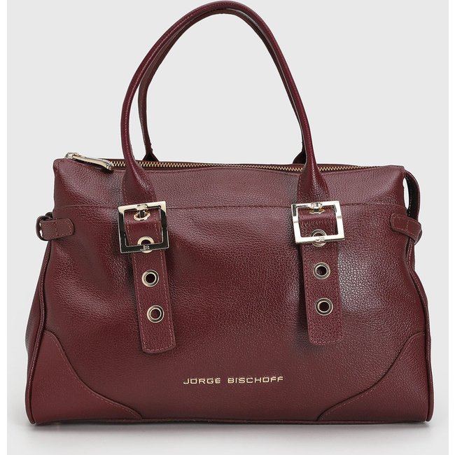 Bolsa Grande Feminina Jorge Bischoff Estruturada Vinho