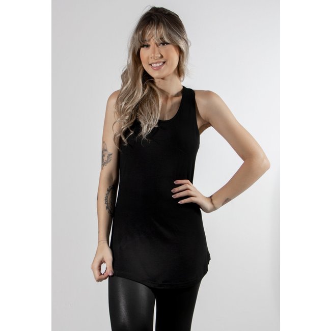 Regata Fitness Lisa 4 Estações Blusa Feminina Academia Treino Preto