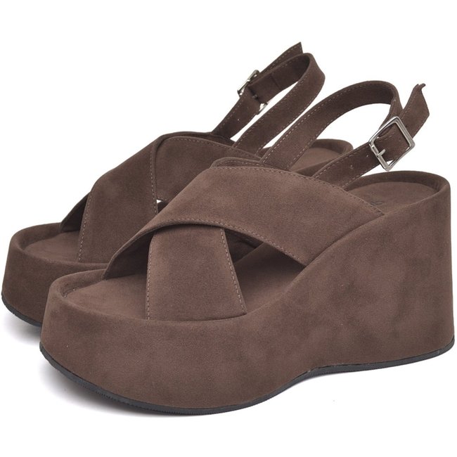Tamanco Sandália Plataforma Feminino Camurça DUBUY 2106FG