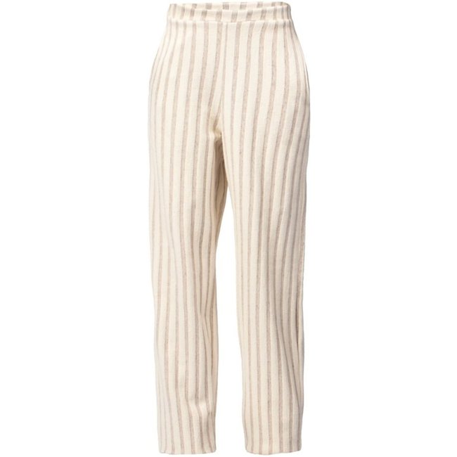 Calça Feminina Giraffe Reta Listras Bege Claro