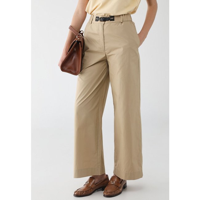 Calça Feminina Hering Cintura Alta com Cinto Bege