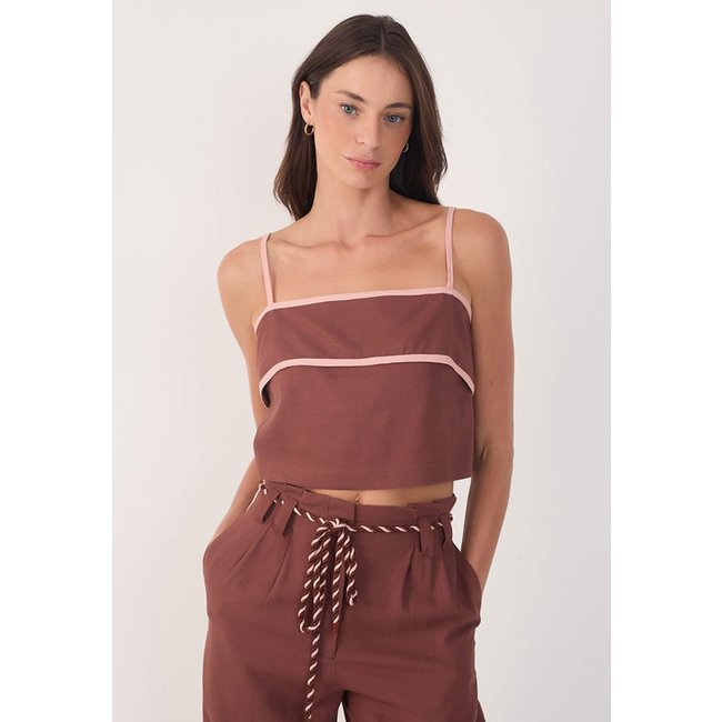 Regata Cropped Dress To Reta Viés Vinho