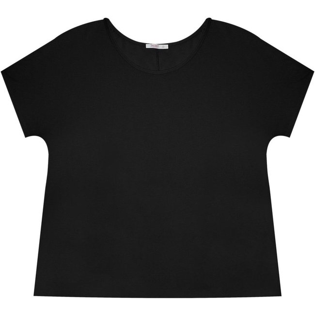 Blusa Manga Curta Feminina Plus Size Secret Glam Preto