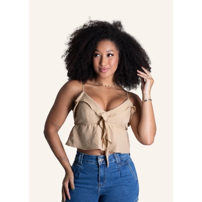 Cropped Sawary Fashion Pétala BEGE