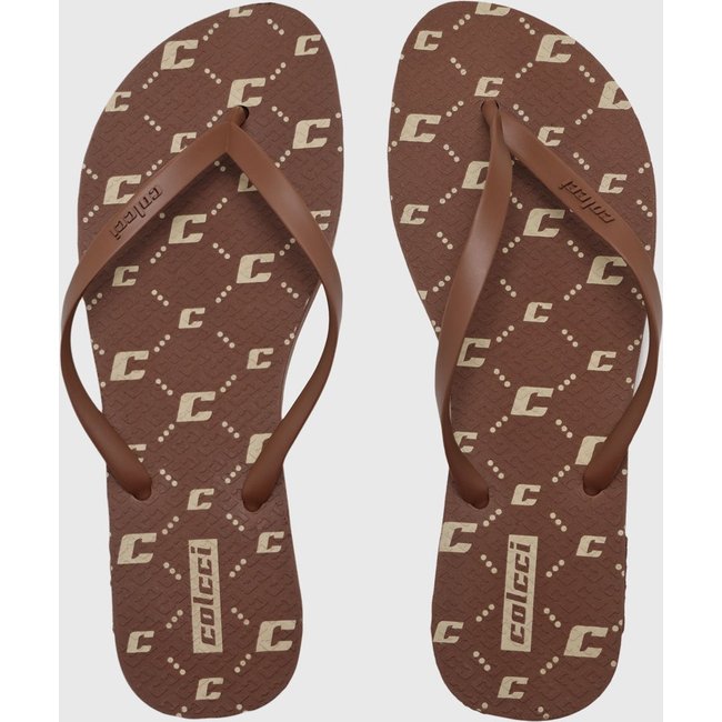 Chinelo Feminino Colcci Monograma Marrom