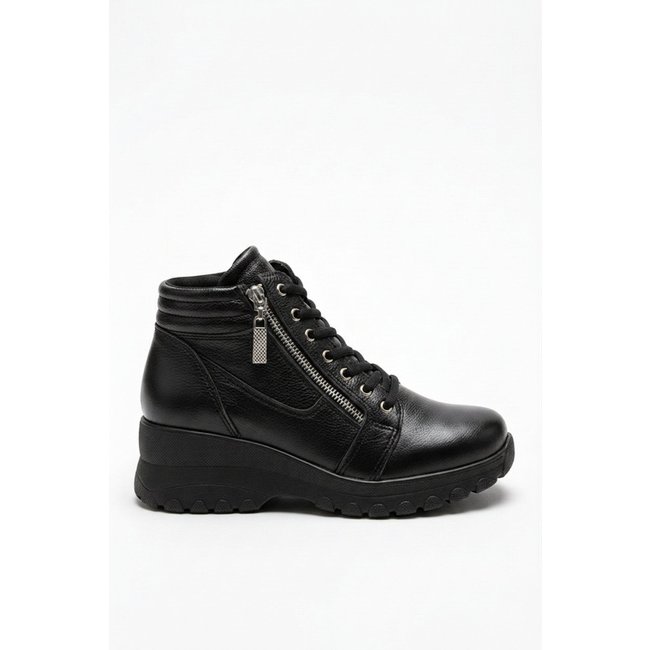 Tênis Enluaze botinha de couro feminina 090 - Preto
