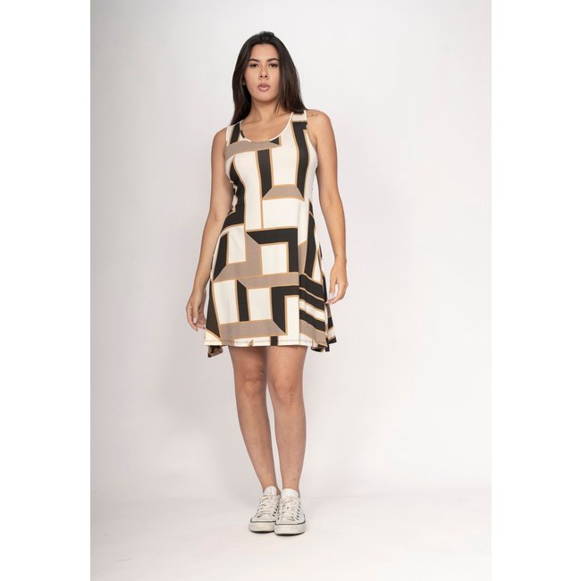 Vestido CabanaFree Anahí Curto Regata Estampa Igaci
