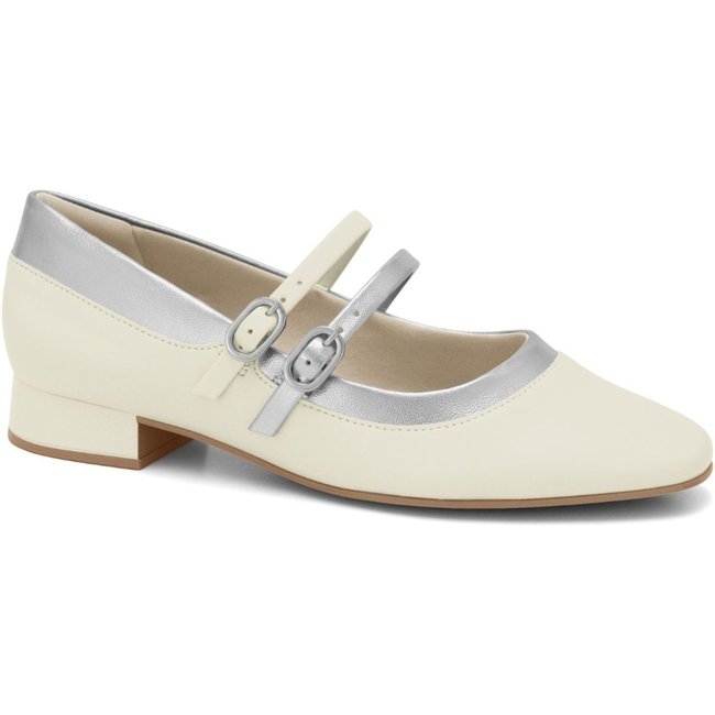 Sapato Feminino Off White com Prata Ramarim 2415203-1