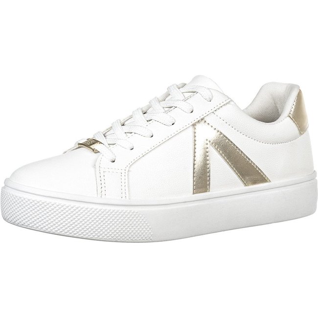Tênis Feminino Branco Casual Clássico Detalhe Lateral Gigil Dourado