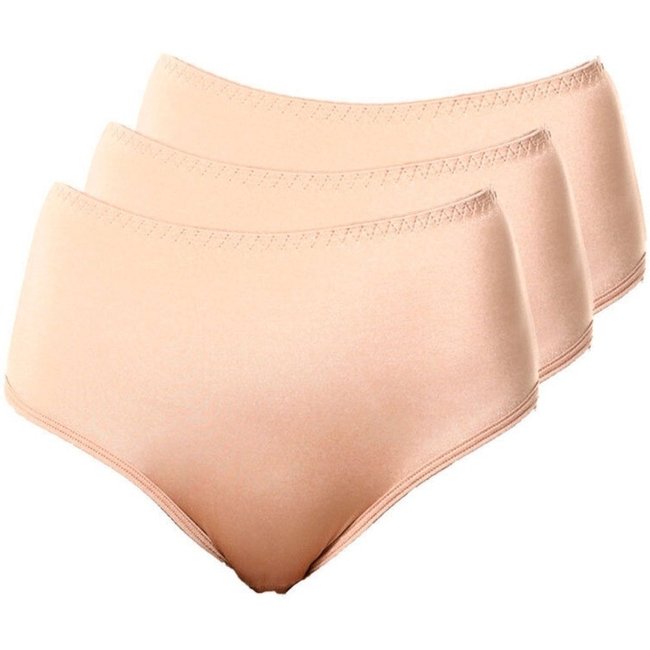 Kit com 3 Calcinhas Alta Chanson Demillus 57850 Bege