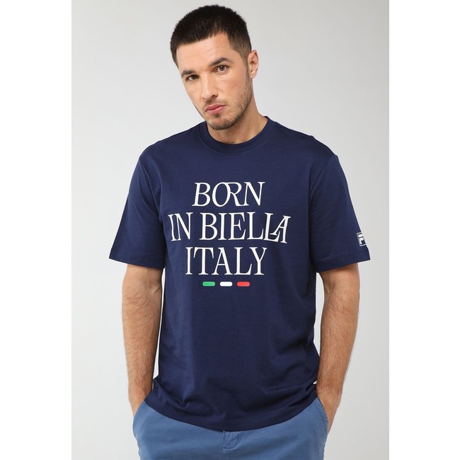 Camiseta Masculina Fila Comfort Born In Biella Azul Marinho