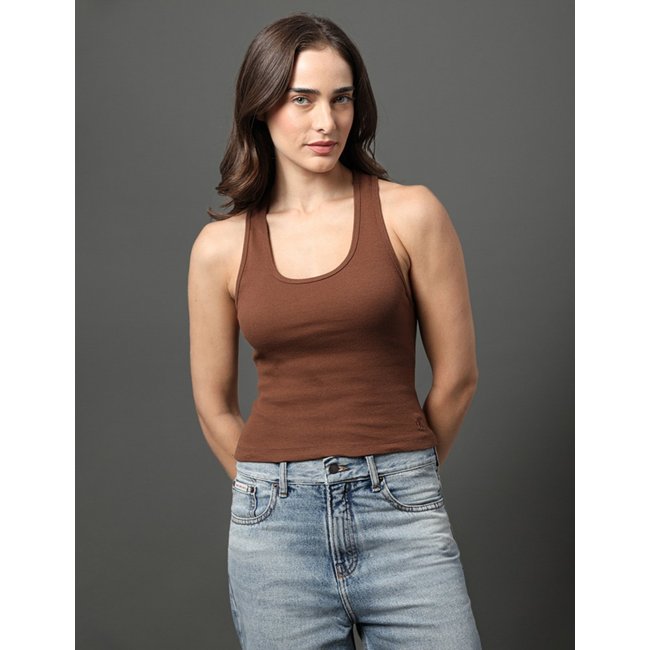 Regata Feminina Nadador Ribana Calvin Klein Jeans - Marrom Calvin Klein Jeans