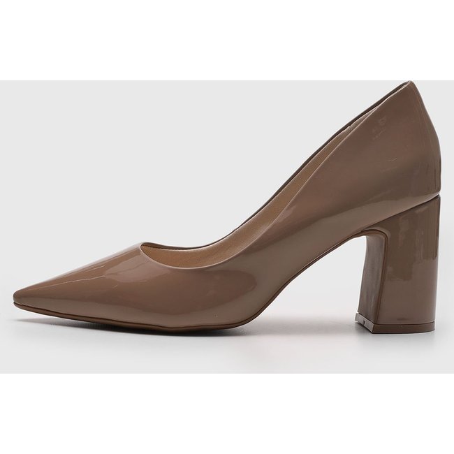 Scarpin Feminino cê Salto Médio Ponta Fina Marrom